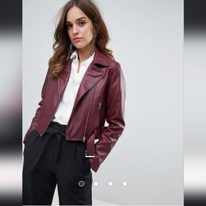 ASOS DESIGN leather biker jacket